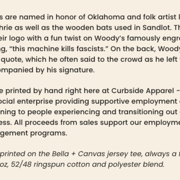 OKC Woodys Woody Guthrie Baseball Tee from Curbside Apparrel - Picture 5 of 5